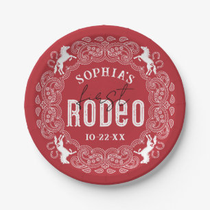 Red First Rodeo Birthday Paper Plates – Western Co