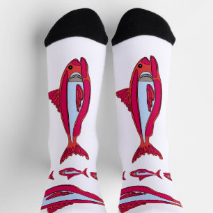 Red Fish Crew Socks