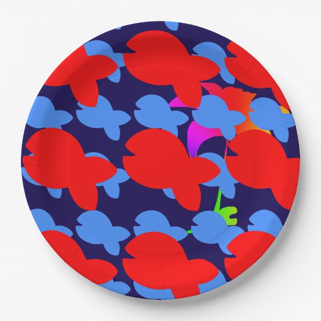 Red Fish Kids  Paper Plate (Front)