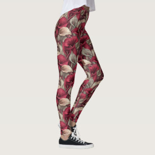 Red Fitness Fashion Calla lilies Themed Gifts For  Leggings
