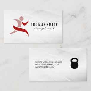Red Fitness Logo   Health Business Card