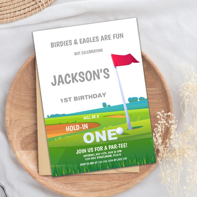 Red Flag Golf Birthday Invitation (Red Flag Golf Birthday Invitations)