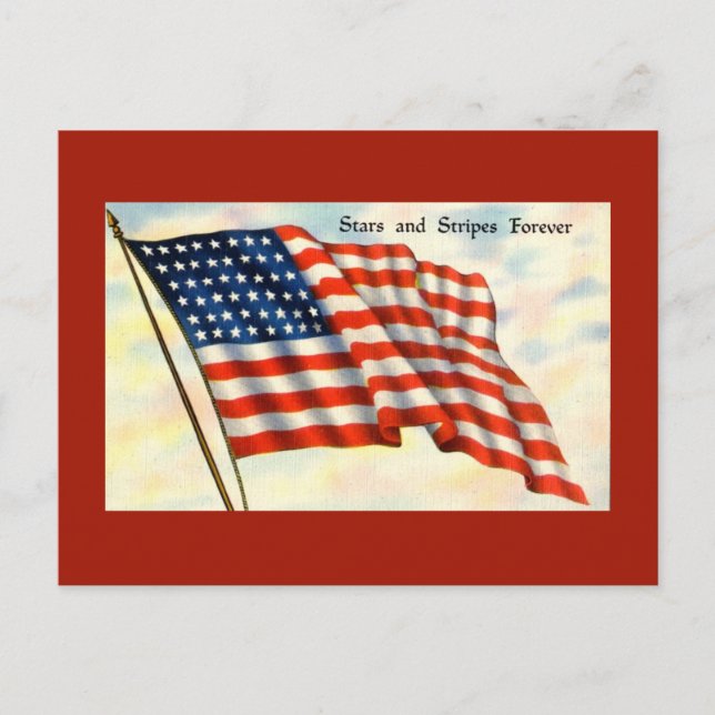 Red Flag Independence Day Postcard (Front)