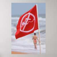 Red Flag on the Beach  --  Florida 