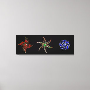 Red Flame, Green Grass, Blue Sea Canvas Print