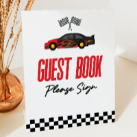 Red Flame Race Car Guest Book Party