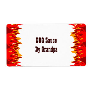 Red Flames BBQ Custom Canning Labels