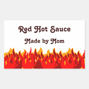 Red Flames Custom Jar or Canning Labels