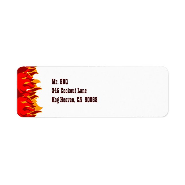 Red Flames Custom Return Address Labels (Front)