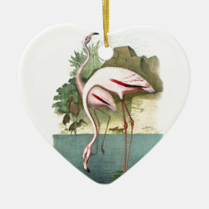 Red Flamingo Ceramic Tree Decoration