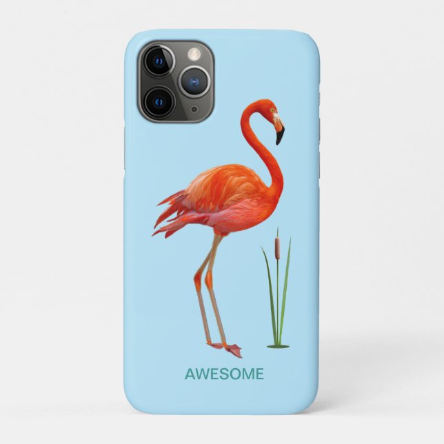 Red flamingo on light blue Case-Mate iPhone case (Back)