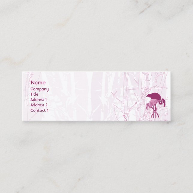 Red Flamingo - Skinny Mini Business Card (Front)