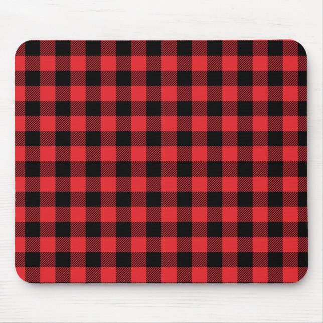 Red Flannel Buffalo Check Pattern Mouse Pad (Front)