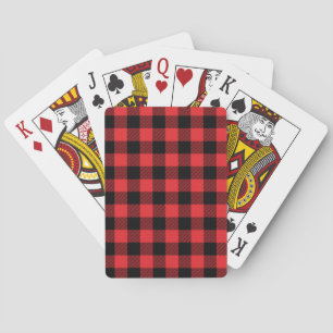 Red Flannel Buffalo Check Pattern Playing Cards