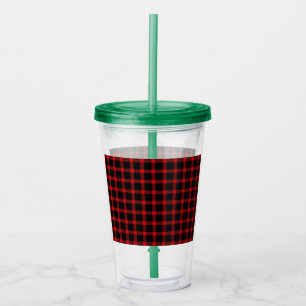 Red flannel Christmas/winter Acrylic Tumbler