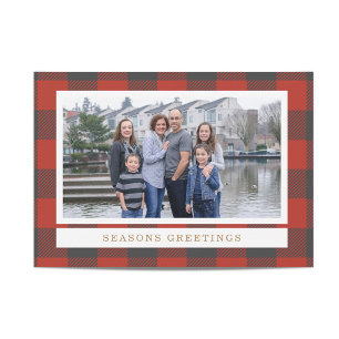 Red Flannel Holiday Photo Card