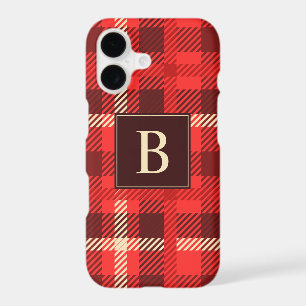Red Flannel Look Plaid with Monogram