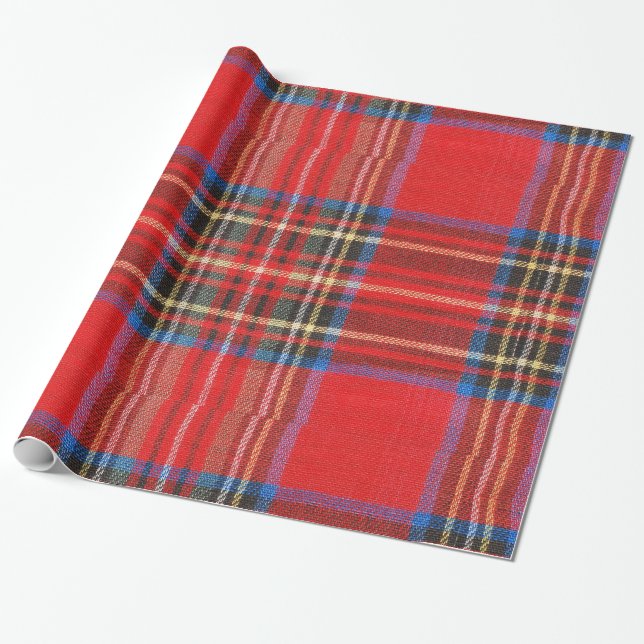 Red Flannel Print Wrapping Paper (Unrolled)