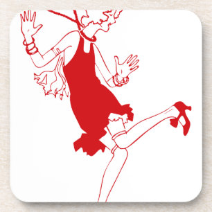 red flapper girl coaster