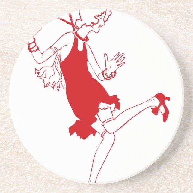 red flapper girl coaster (Front)
