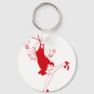 red flapper girl key ring