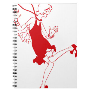 red flapper girl spiral notebook