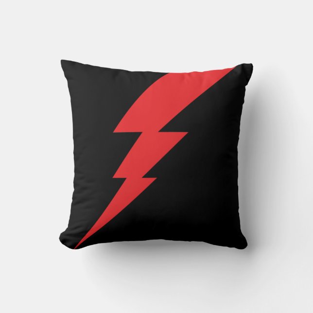 Red Flash Lightning Bolt Cushion (Front)