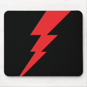 Red Flash Lightning Bolt Mouse Pad