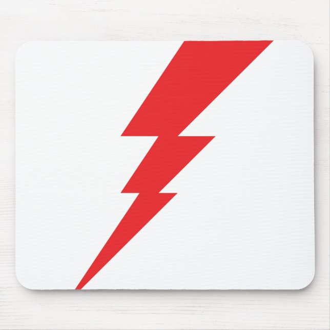 Red Flash Lightning Bolt Mouse Pad (Front)