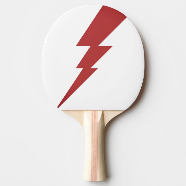 Red Flash Lightning Bolt Ping Pong Paddle (Front)