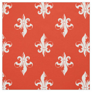 Red Fleur De Lis Pattern Fabric