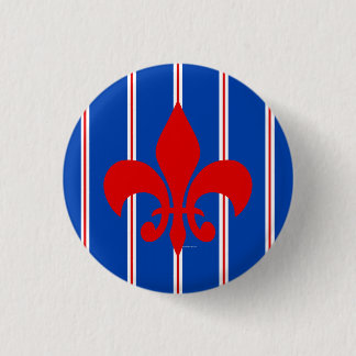 Red Fleur de Lis Striped Button