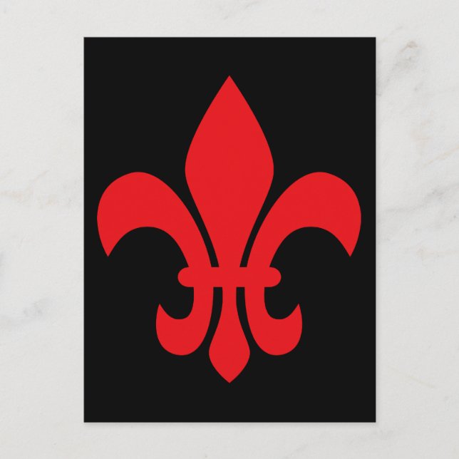 Red Fleur de Lys Postcard (Front)
