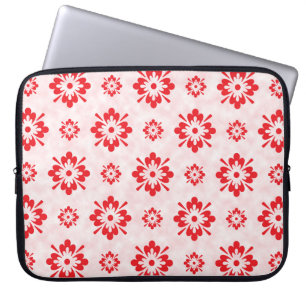 Red floral art pattern laptop sleeve