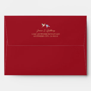 Red floral bird Chinese wedding  Envelope