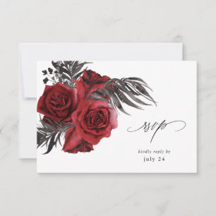 Red Floral & Black w Meal RSVP