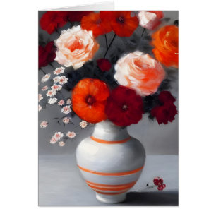 Red Floral Boquet All Occasions Greeting Card