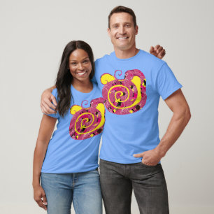 red floral botanical snake, year of the snake T-Shirt