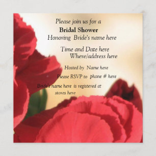 Red Floral Bridal Shower Invitation