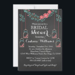 Red Floral Chalkboard Bridal Shower Invitation<br><div class="desc">matching party items available,  email seasidepapercompany@gmail.com

some clipart created by freepik.com</div>
