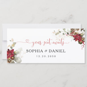 Red Floral Christmas Wedding Head Table Sign
