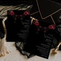 Red Floral & Crystal Wedding - Black