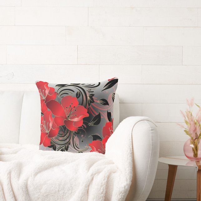 Red Floral Cushion (Creator Uploaded)
