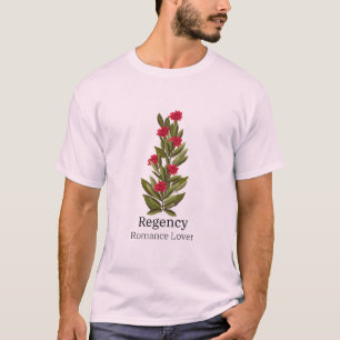 Red floral design with Regency Romance Lover T-Shirt