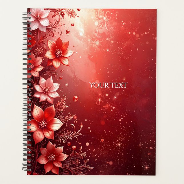 Red Floral Festive Planner (Front)
