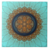 Red floral fractal ornament