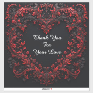 Red Floral Heart Design With Blooming Flowers