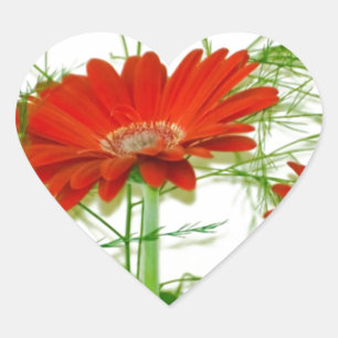 Red Floral Heart Sticker