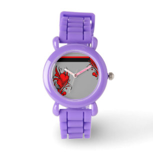 Red Floral Heart Watches