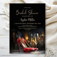 Red Floral High Heel Shoes Bridal Shower